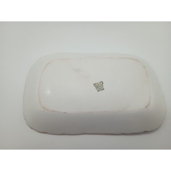 T&V Limoges France Violet Tray Vanity Dresser Signed Patzner Hand Painted Floral - Picture 6 of 9